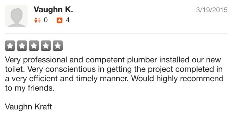 Screenshot of Yelp Review from Vaughn K.