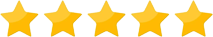 Five yellow stars representing a five-star rating.